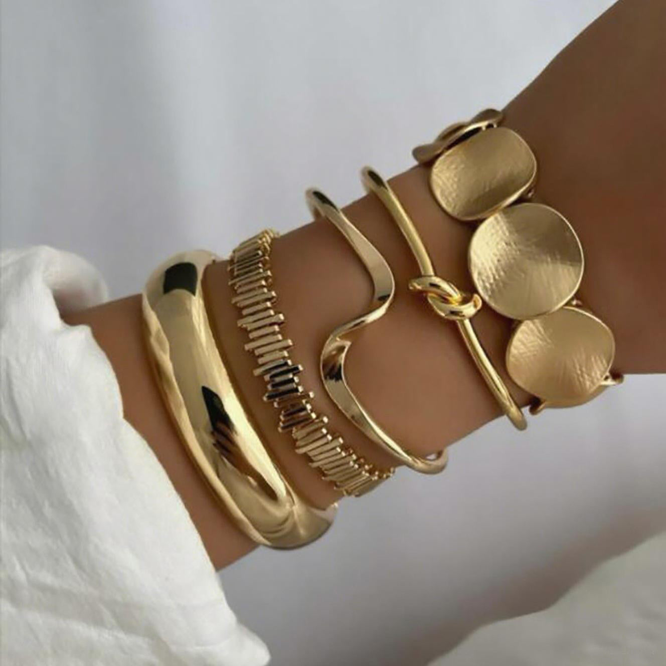 Layered Open Bracelets Set for Women