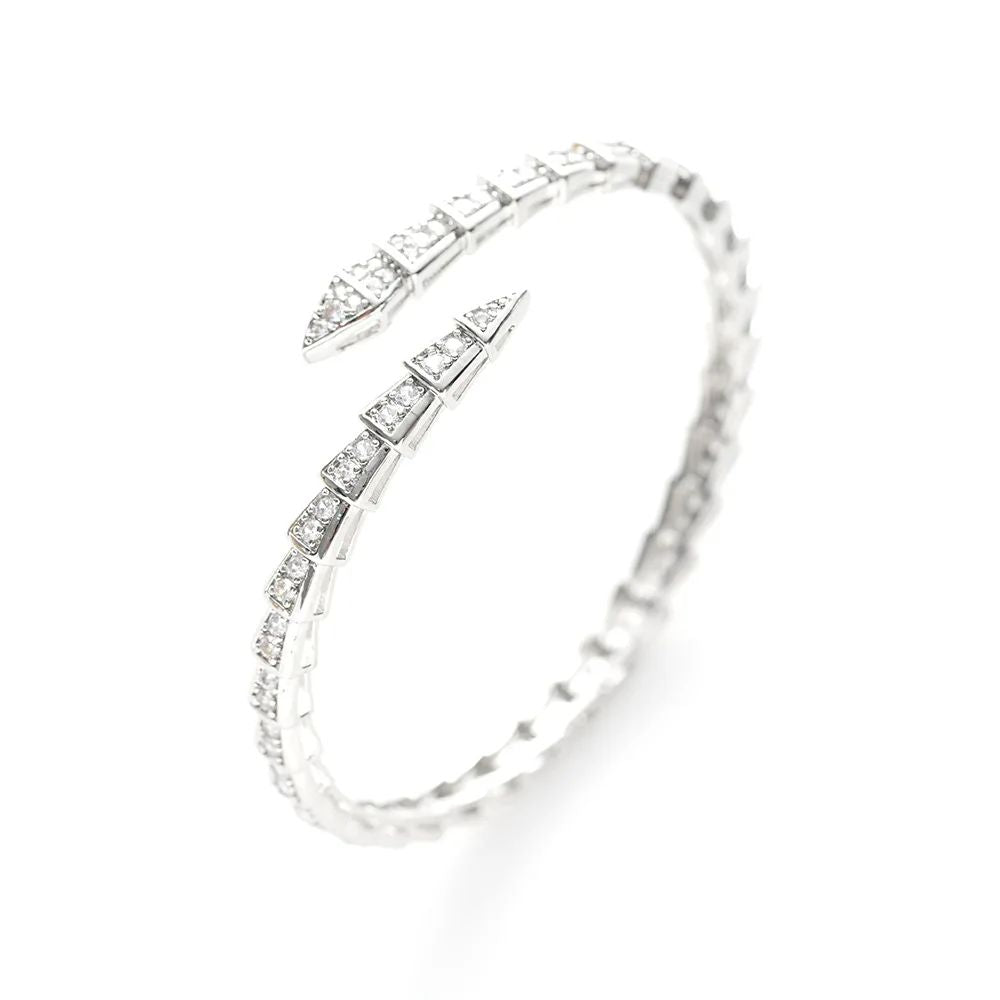 Serpentine Crystal Cuff Bracelet